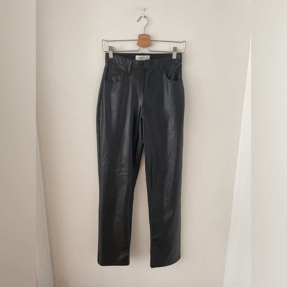 Abercrombie & Fitch Black Faux Leather Pants